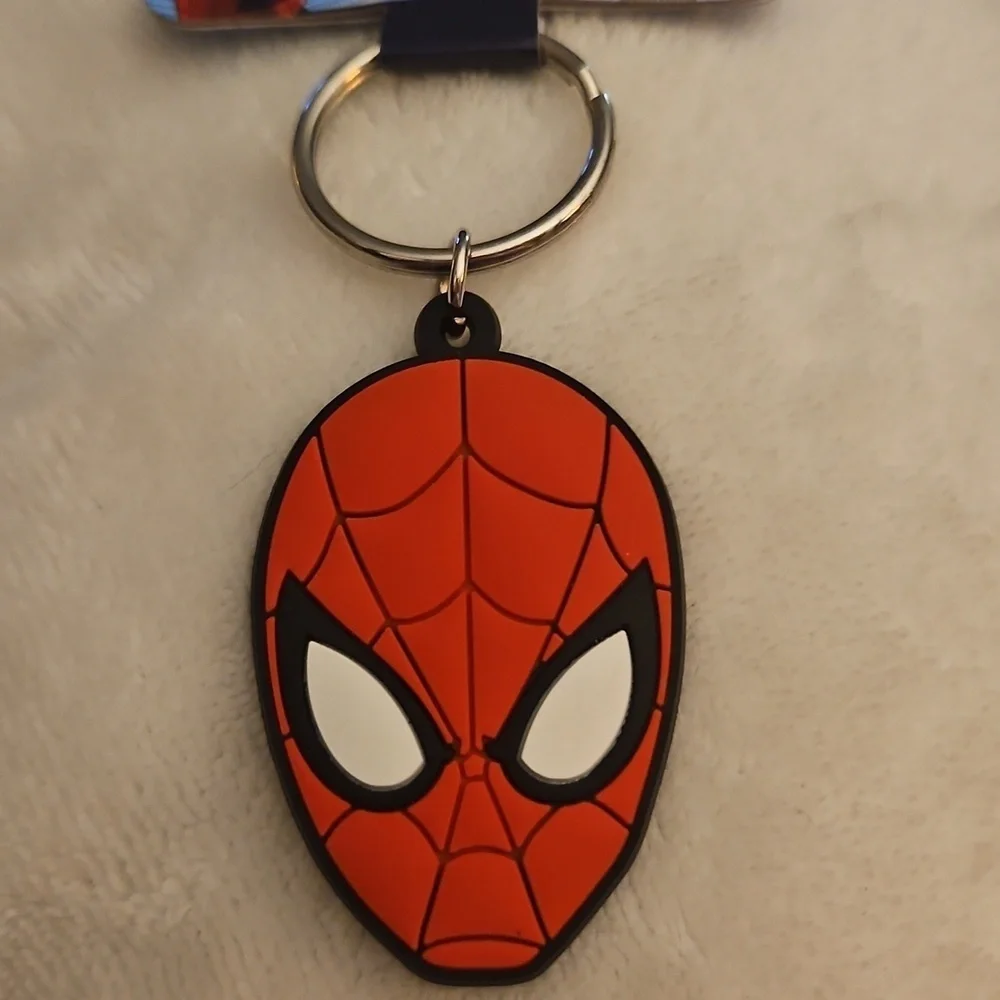 3/$30 MARVEL Rubber Spider Man Red and Black Keyring